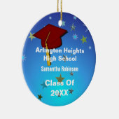 Casquette rouge foncé et ornement de graduation de (Droite)