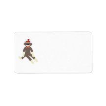 casquette rouge sock singe étiquette de adresse
