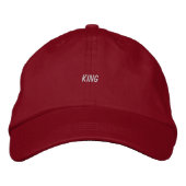 Casquette rouge vif avec King Custom Printing Text (Devant)