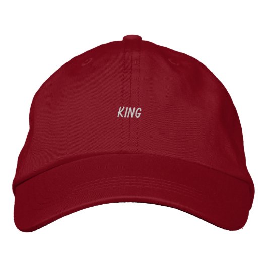 Casquette rouge vif avec King Custom Printing Text (Devant)