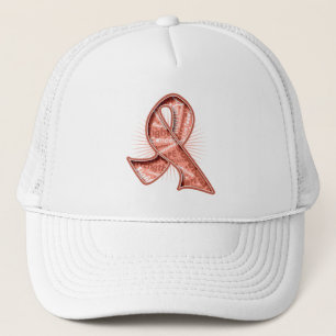 Casquette Ruban utérin de filigrane de slogan de Cancer