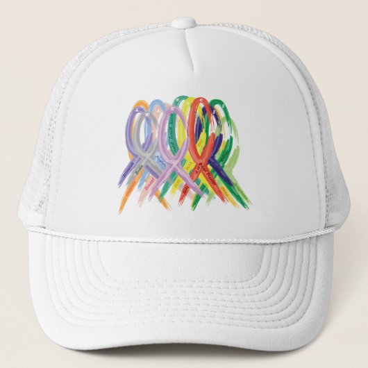 Casquette Rubans multicolores pour la sensibilisation (Devant)