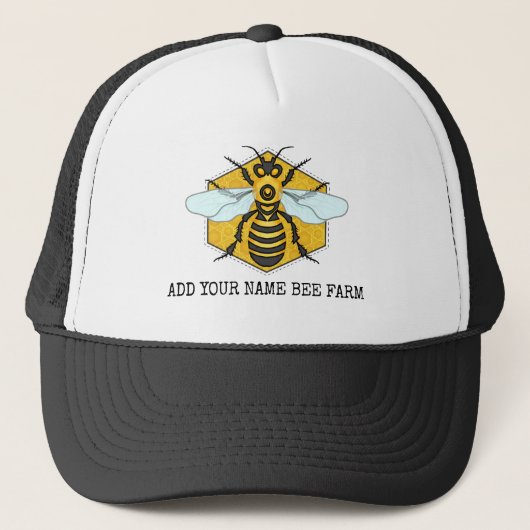 Casquette Rucher de ferme d'abeille de nid d'abeilles (Devant)