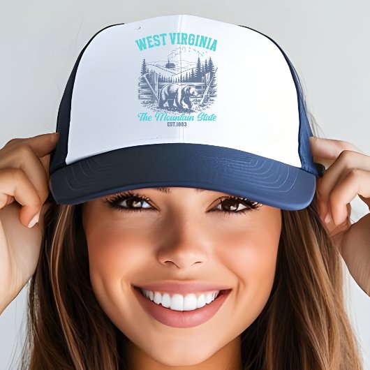 Casquette Rustic Bear in West Virginia Mountain Scene