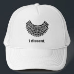 Casquette Ruth Bader Ginsburg I Disidence RBG Coller<br><div class="desc">Représenter le célèbre RBG avec le collier signature de Ruth Bader Ginsburg et le chapeau de camionneur "I dissent". Le collier est dessiné à la main pour ajouter un peu de fantaisie à votre progrès en matière de droits humains.</div>