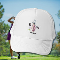 Sac de golf rose charmant personnalisé avec monogr