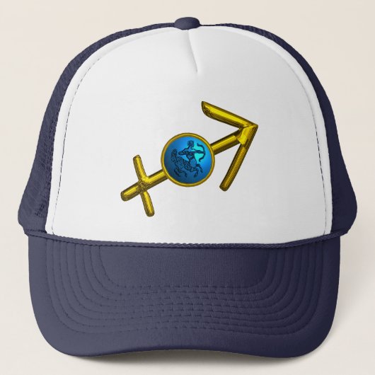 CASQUETTE SAGITTARIUS,GOLD BLUE ZODIAC BIRTHDAY SIGN (Devant)