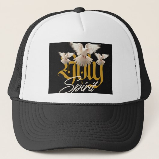 Casquette Saint Esprit Grunge Typographie Tee | Noir, Blanc (Devant)