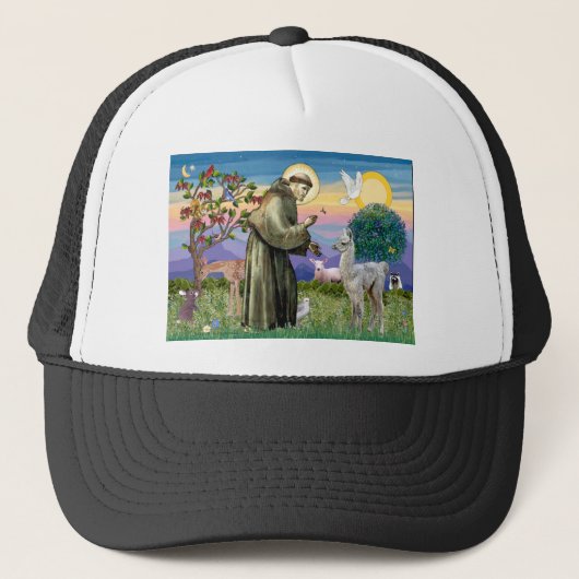 Casquette Saint François et bébé lama (Devant)