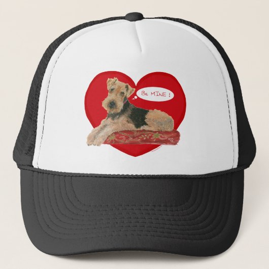 Casquette Saint-Valentin Airedale / Welsh Terrier (Devant)