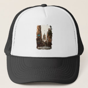 Casquette San Antonio Texas Ville Vintage Voyage Aquarelle