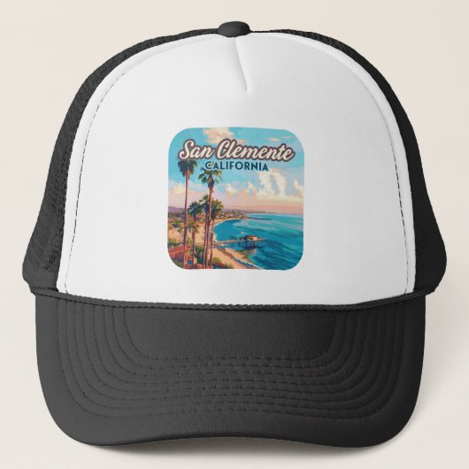 Casquette San Clemente California Beach Orange County Retro (Devant)