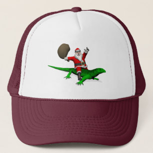 Casquette Santa Claus Riding Green Lizard