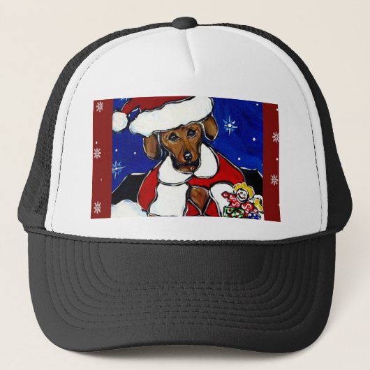 Casquette Santa Dachshund (Devant)
