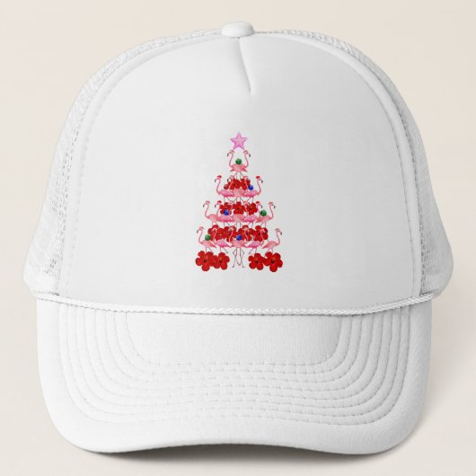 Casquette Santa Pink Flamingo Christmas Tree (Devant)