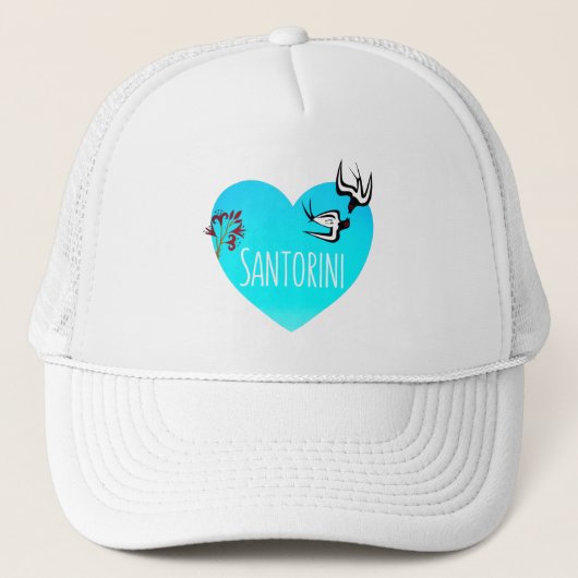 Casquette Santorin, Grèce avale amoureuse fresque ancienne (Devant)