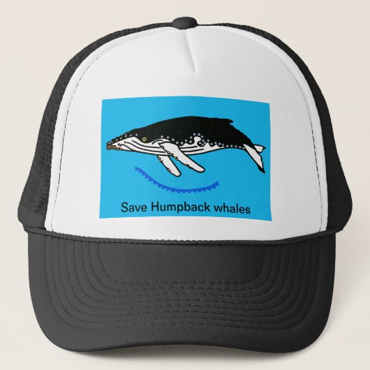 Casquette Sauvez les baleines à bosse - Faune marine - Océan (Devant)