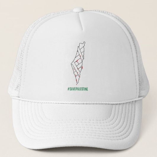 Casquette Save Palestine saigned map - Liberté pour Palestin (Devant)