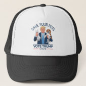 Casquette Save Your Pets Vote for Trump US Election Citation (Devant)