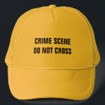 Casquette Scène criminelle<br><div class="desc">Scène de crime arrière - plan jaune avec le texte personnalisé "SCÈNE DE CRIME NE PAS TRAVERSER"</div>
