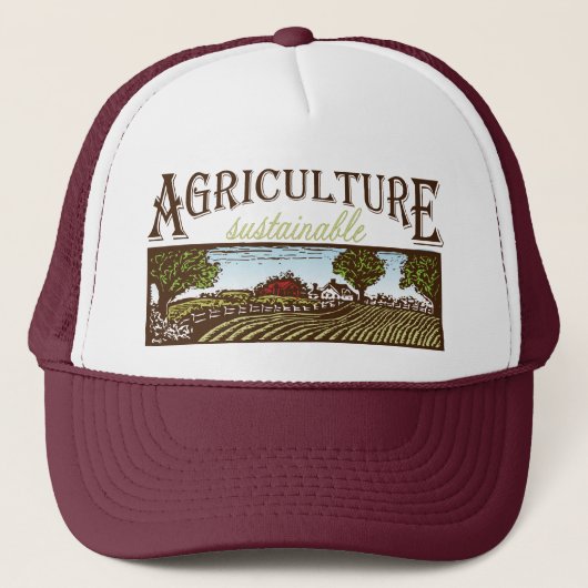 Casquette Scène de ferme d'agriculture durable (Devant)
