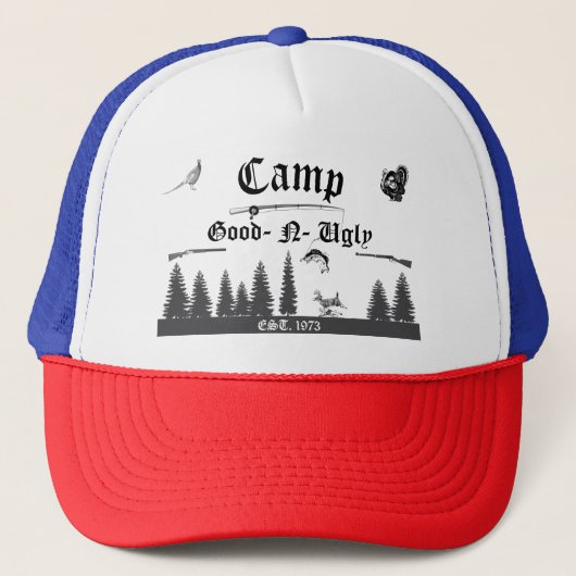 Casquette Scènes de cabane de chasse boisée Nom du camp (Devant)