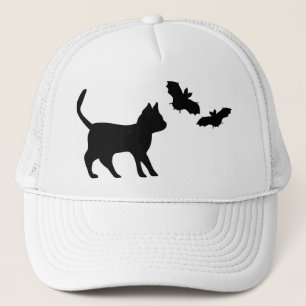 Casquette Schwarzer Kater mit Fledermaus
