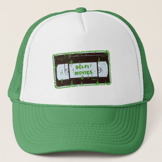 Casquette Sci-Fi-Films noir et vert non Carré noir (Devant)