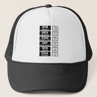 Casquette Score de capacité de RPG (noir et blanc)