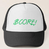 Casquette Score dollar sign green black white trucker hat (Devant)
