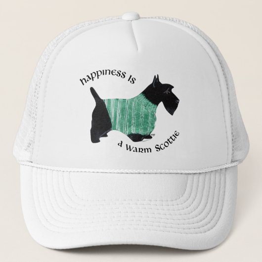 Casquette Scottie dans un pull rayé vert (Devant)