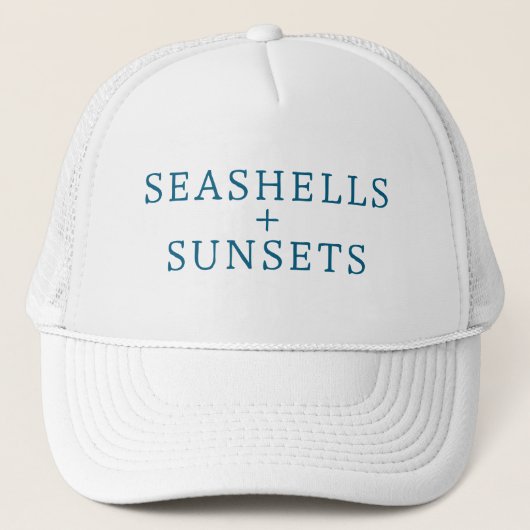 Casquette Seashells & Sunsets Hat Vacation Beach Custom Cap (Devant)
