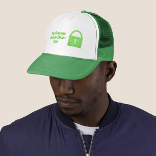 Casquette Sécurité numérique - Verrouillage vert avec nom co