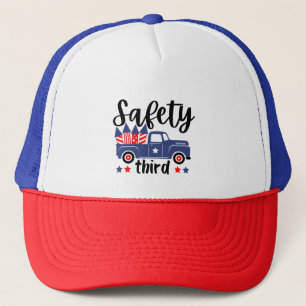 Casquette Sécurité Troisième 4 juillet Fireworks Patriotique