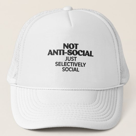 Casquette Selectively Social Statement Typography Design (Devant)