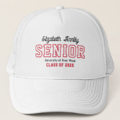 Casquette Senior Custom Year Script Graduate College Red (Devant)