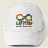 Casquette Sensibilisation sur l'autisme Accepter, Amour, Com (Devant)