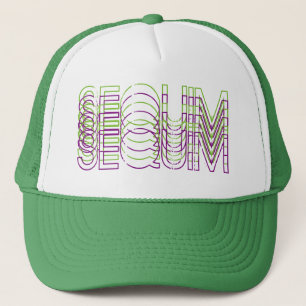 Casquette Sequim : Art pourpre et vert de mot de typographie