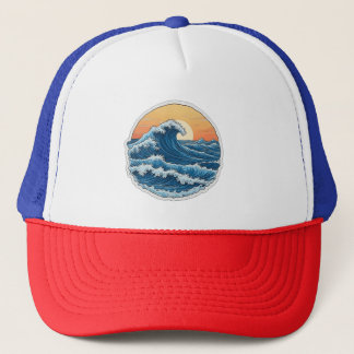 Casquette Serene Blue Ocean Waves Coastal Art