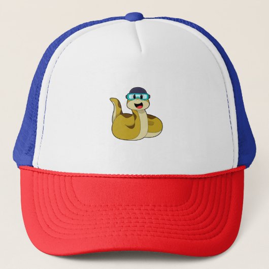 Casquette Serpent avec lunettes de natation (Devant)