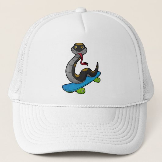 Casquette Serpent comme patineur avec skateboard (Devant)