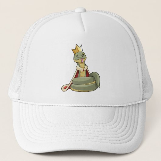 Casquette Serpent comme roi avec Couronne (Devant)