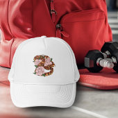 Casquette Serpent des blés Fleurs roses Vert