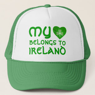 Casquette Shamrock "Le coeur appartient à l'Irlande" casquet