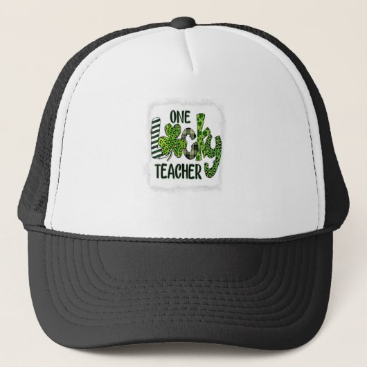 Casquette Shamrock One Lucky Teacher St Patrick (Devant)