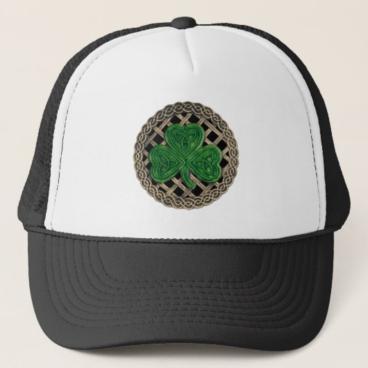 Casquette Shamrock, treillis Et Noeuds Celtiques Sur Casquet (Devant)