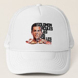 Casquette SHAZAM ! graphique d'acronymes de plan rapproché