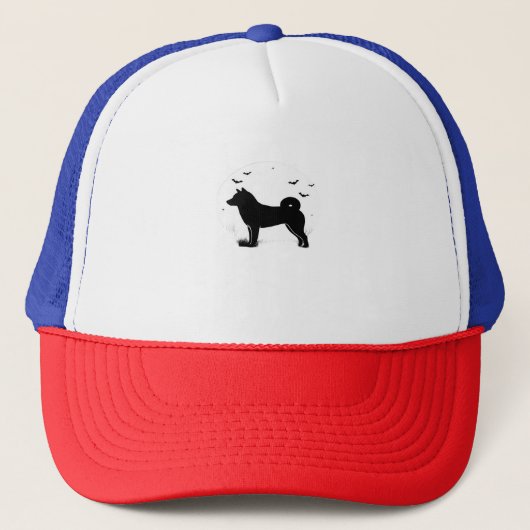 Casquette Shiba Inu Chien - Halloween Lune Silhouette Oversi (Devant)