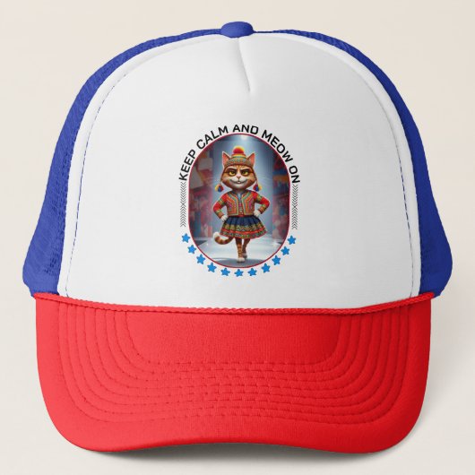 Casquette show de mode de chat amusant (Devant)
