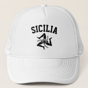 Casquette Sicilienne Trinacria Noir votre texte